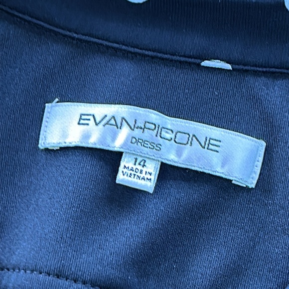 Evan Picone black and white dotted circle skirt shirt dress.Long sleeve, Size 14 - Picture 2 of 8